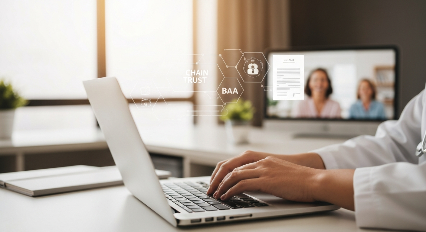 Telehealth visit transcription in California: consent, BAA chain, and charting workflow