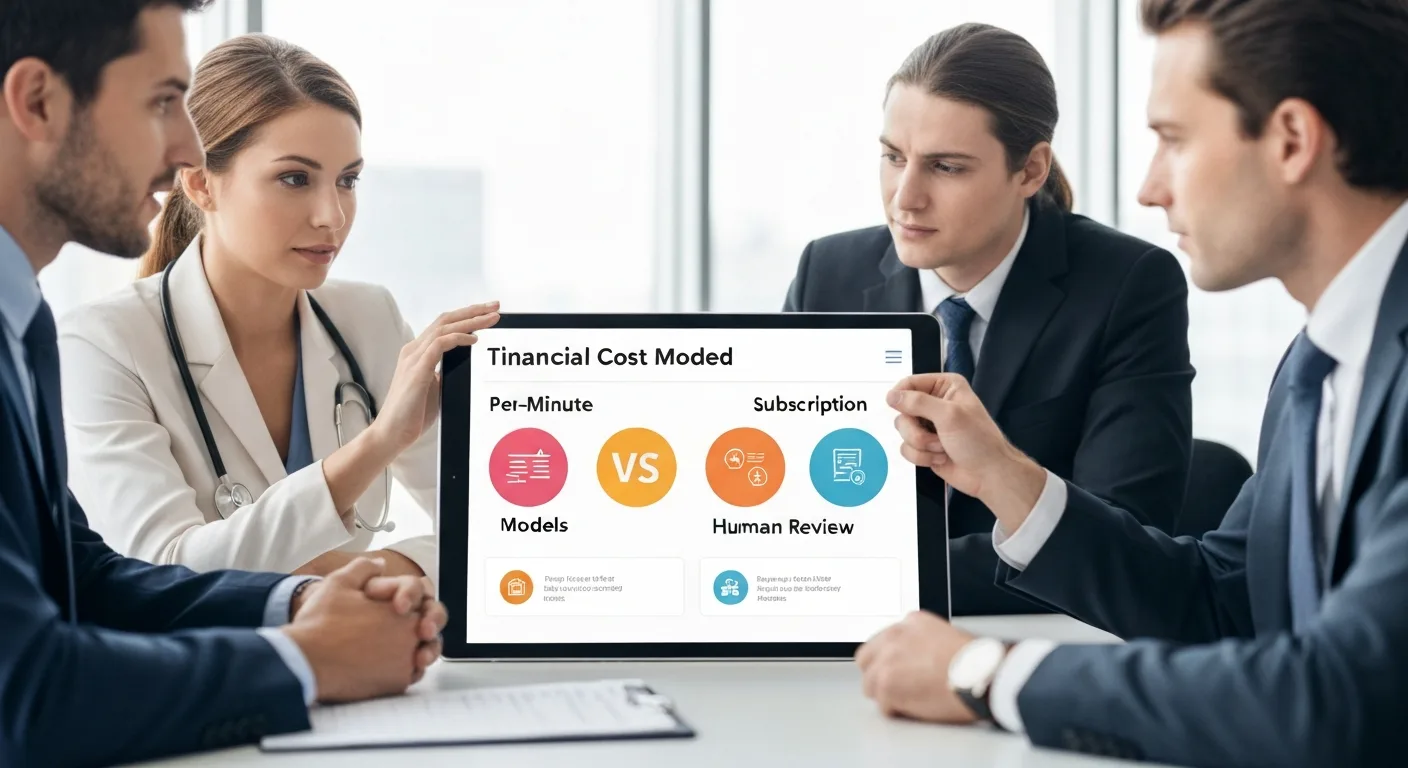 Transcription cost calculator 2026: per-minute vs subscription vs human review